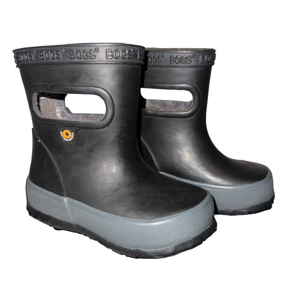 NWOT Bogs Skipper Solid Rain Boots Kids 4 Unisex Waterproof Rubber Lightweight